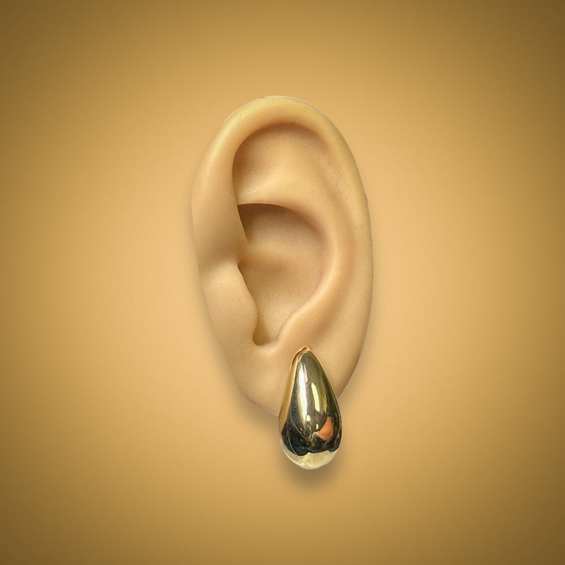 14K Y Gold 22.5mm Teardrop Post Earrings - Walter Bauman Jewelers