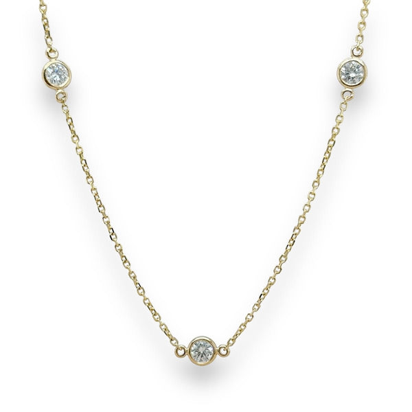 14K Y Gold 24" 1.56ctw E/VS1 7 Lab Created Diamond Necklace - Walter Bauman Jewelers