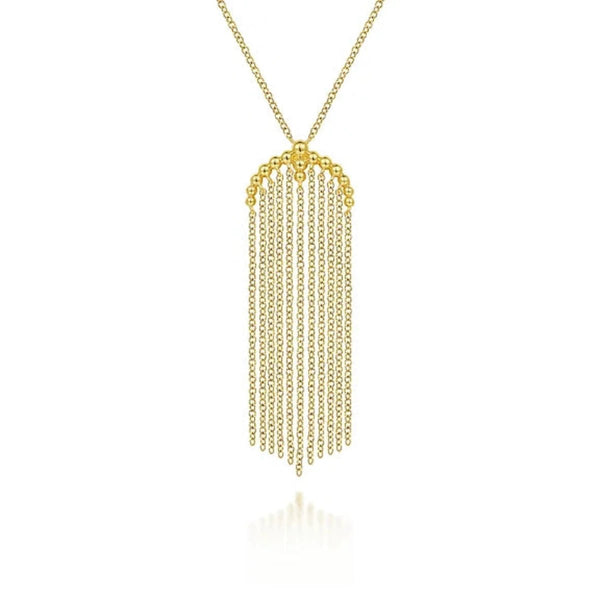 14K Y Gold 24" Tassel Pendant Necklace - Walter Bauman Jewelers