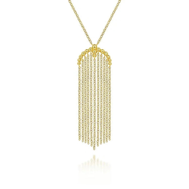 14K Y Gold 24" Tassel Pendant Necklace - Walter Bauman Jewelers