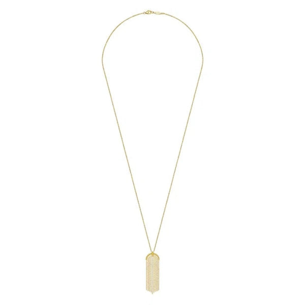 14K Y Gold 24" Tassel Pendant Necklace - Walter Bauman Jewelers