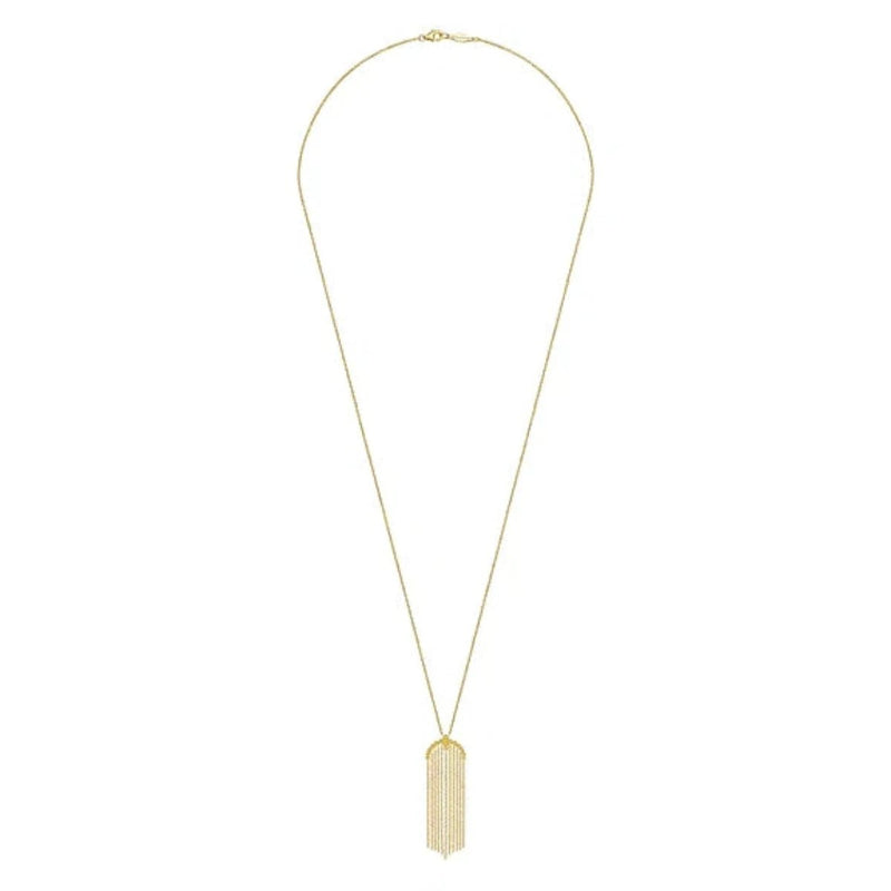 14K Y Gold 24" Tassel Pendant Necklace - Walter Bauman Jewelers