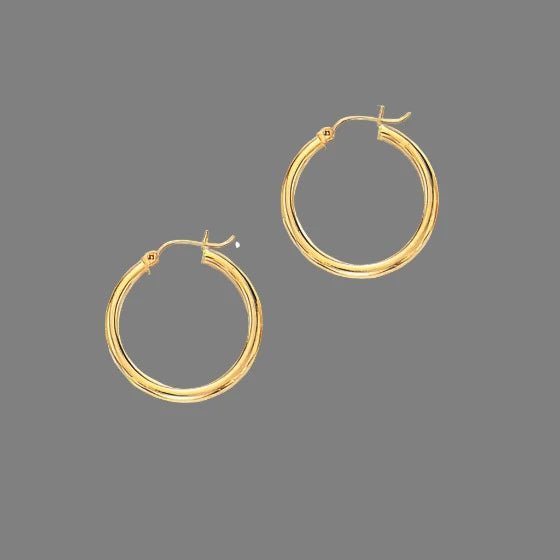 14K Y Gold 25mm Shiny Hoop Earrings 1.70grms - Walter Bauman Jewelers