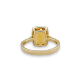 14K Y Gold 2.90ct Emerald Cut Citrine and 0.08ctw G - H/SI1 Diamond Ring - Walter Bauman Jewelers