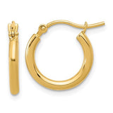 14K Y Gold 2X16MM Round Hoop Earrings - Walter Bauman Jewelers