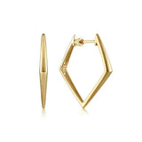 14K Y Gold 30mm Triangular Classic Hoop Earrings - Walter Bauman Jewelers