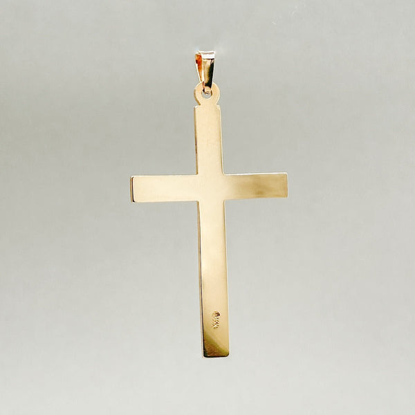 14K Y Gold 39x23 Cross Pendant - Walter Bauman Jewelers