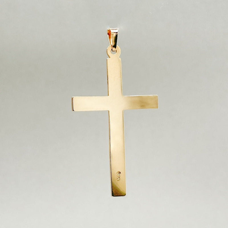 14K Y Gold 39x23 Cross Pendant - Walter Bauman Jewelers