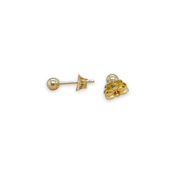 14K Y Gold 3mm Ball Earrings - Walter Bauman Jewelers