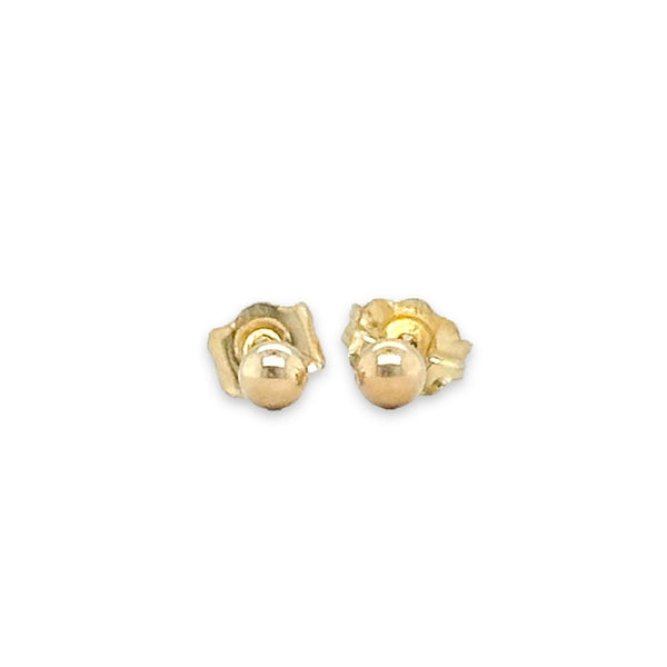 14K Y Gold 3mm Ball Earrings - Walter Bauman Jewelers