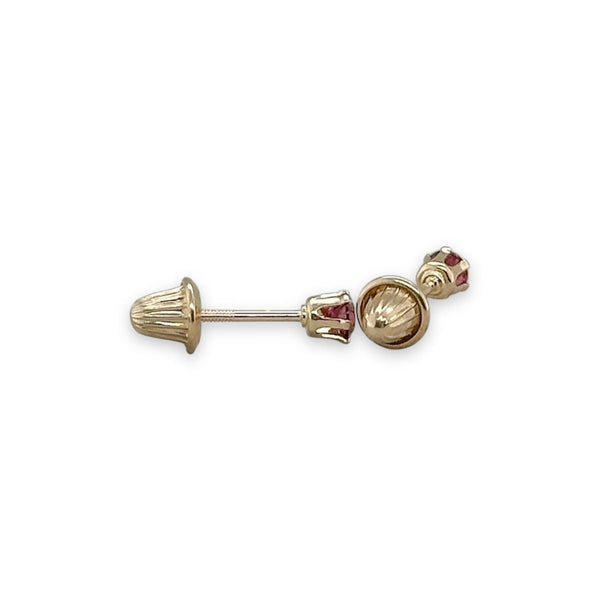 14K Y Gold 3mm Rhodolite Baby Stud Earrings - June - Walter Bauman Jewelers