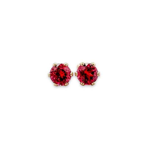 14K Y Gold 3mm Rhodolite Baby Stud Earrings - June - Walter Bauman Jewelers