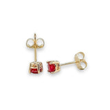 14K Y Gold 4mm 0.54ctw Ruby Stud Earrings - Walter Bauman Jewelers