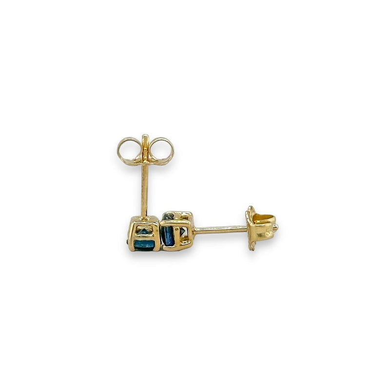 14K Y Gold 4mm 0.60ctw Sapphire Stud Earrings - Walter Bauman Jewelers