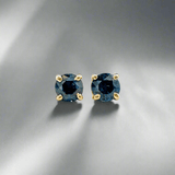 14K Y Gold 4mm 0.60ctw Sapphire Stud Earrings - Walter Bauman Jewelers