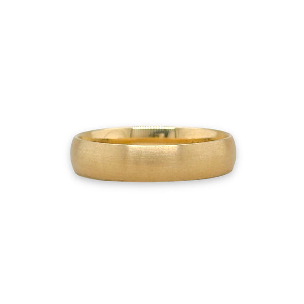 14K Y Gold 5mm Low Dome Edge To Edge Carved Wedding Band - Walter Bauman Jewelers
