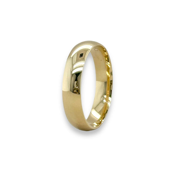 14K Y Gold 5mm Plain Wedding Band 11 - Walter Bauman Jewelers