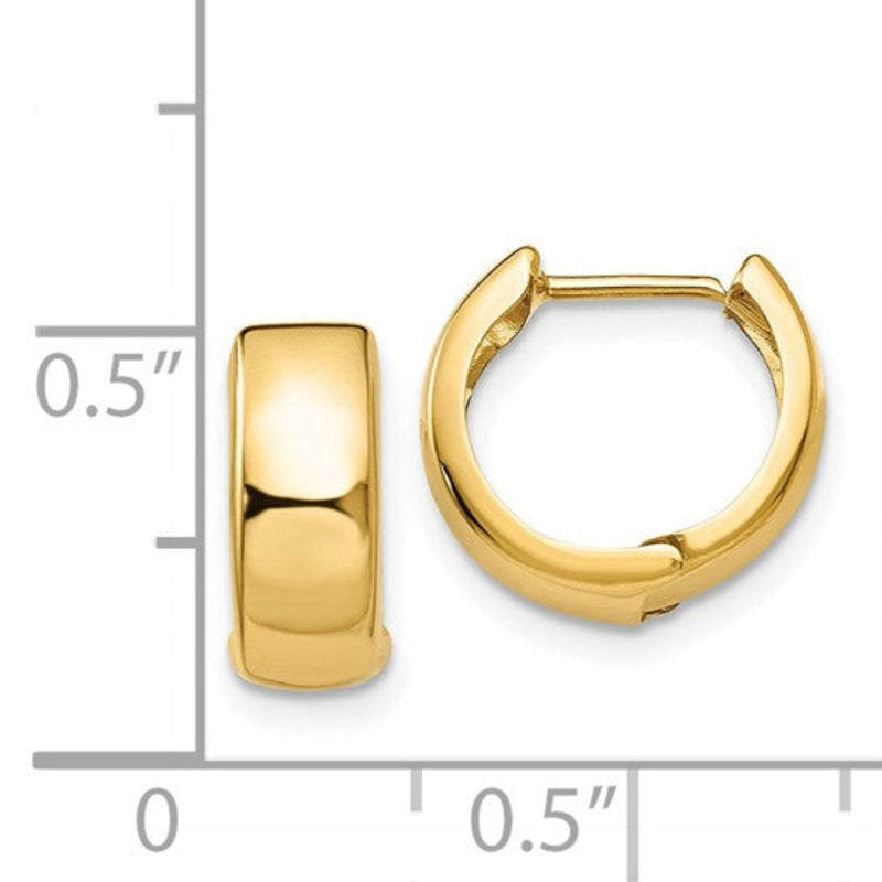 14K Y Gold 5mm Round Huggie Hoop Earrings - Walter Bauman Jewelers