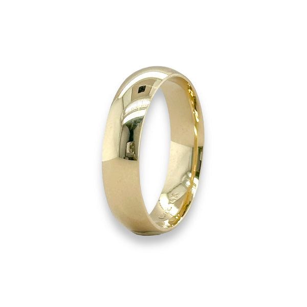 14K Y Gold 5mm wedding band 9 - Walter Bauman Jewelers