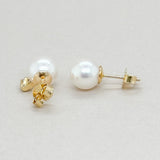 14K Y Gold 6.50 - 7mm Pearl & Diamond earrings - Walter Bauman Jewelers