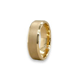 14K Y Gold 6mm Flat Bevel Edge Carved Wedding Band - Walter Bauman Jewelers