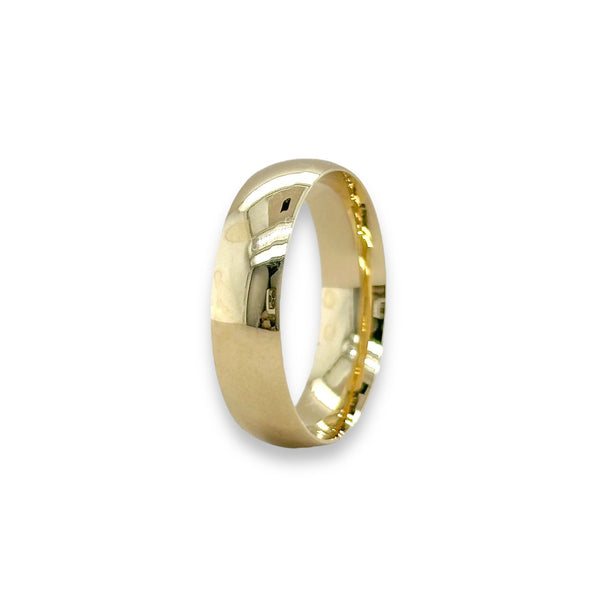 14K Y Gold 6mm Wide Plain Band - Walter Bauman Jewelers