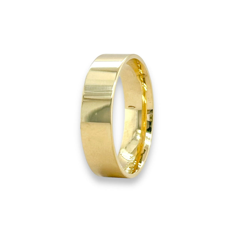 14K Y Gold 6mmFlat Wedding Band 7.8 - Walter Bauman Jewelers