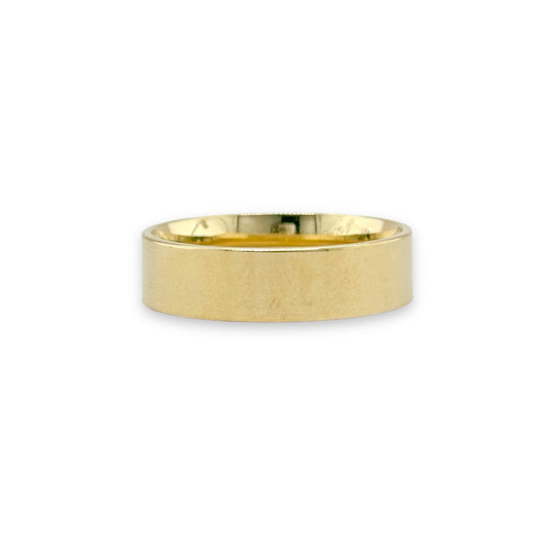 14K Y Gold 6mmFlat Wedding Band 7.8 - Walter Bauman Jewelers