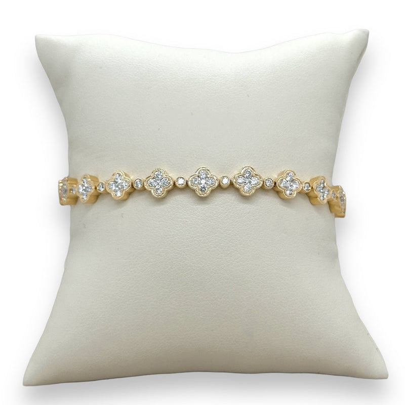 14K Y Gold 7" 2.85ctw H/SI1 Diamond Bracelet - Walter Bauman Jewelers