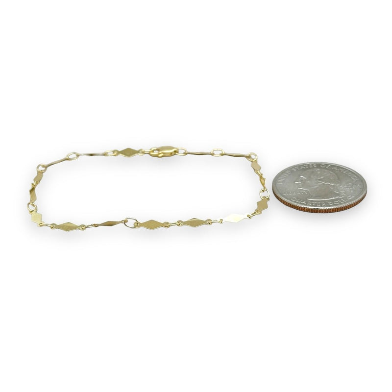 14K Y Gold 7" Mirror Link Bracelet - Walter Bauman Jewelers