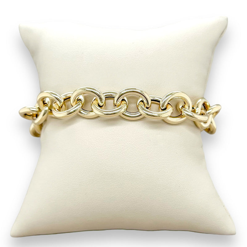 14K Y Gold 7.5" Ladies Circle Link Bracelet - Walter Bauman Jewelers
