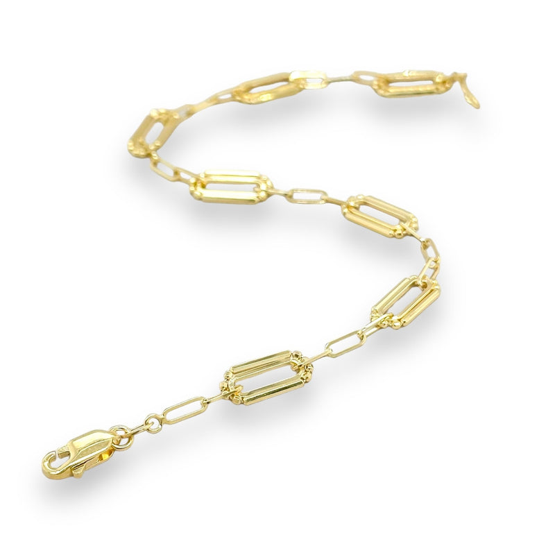 14K Y Gold 7.5" Ladies Paperclip Link Bracelet - Walter Bauman Jewelers