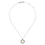 14K Y Gold and SS Twisted Rope Multi Circle Pendant - Walter Bauman Jewelers