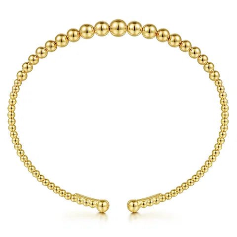 14K Y Gold Beaded Cuff Bracelet - Walter Bauman Jewelers