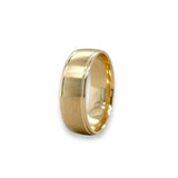 14K Y Gold Brushed Finish Polished Edges Wedding Band - Walter Bauman Jewelers