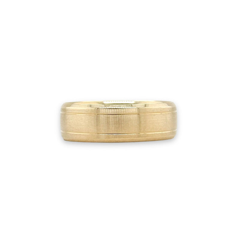 14K Y Gold Brushed Finish Wedding Band - Walter Bauman Jewelers