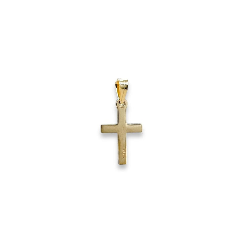 14K Y Gold H/SI2 0.01ct Center Diamond Cross - Walter Bauman Jewelers