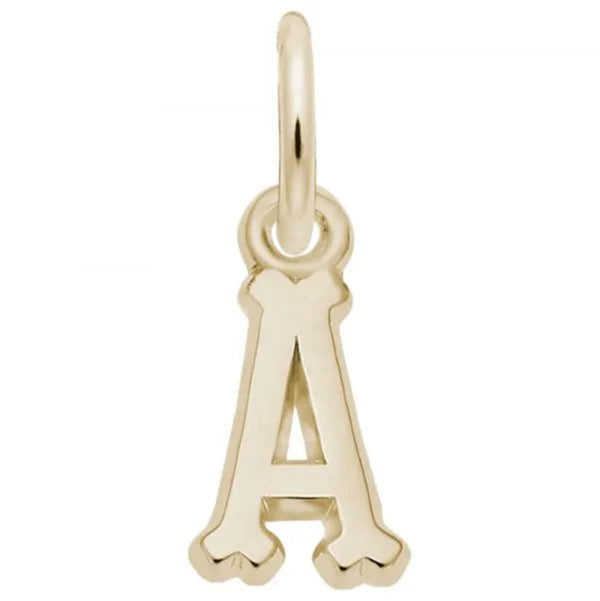 14K Y Gold Initial A Charm - Walter Bauman Jewelers