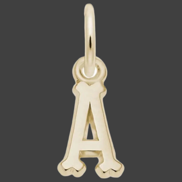 14K Y Gold Initial A Charm - Walter Bauman Jewelers