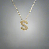 14K Y Gold initial 'S' pendant - Walter Bauman Jewelers