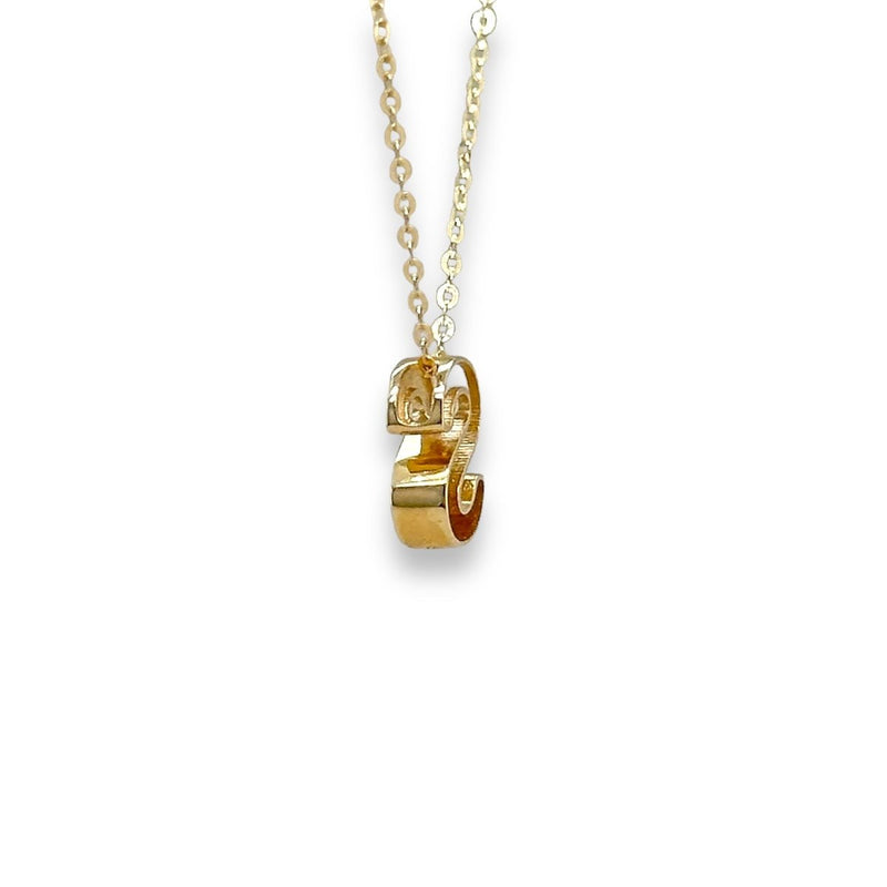 14K Y Gold initial 'S' pendant - Walter Bauman Jewelers