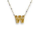 14K Y Gold initial 'W' pendant - Walter Bauman Jewelers