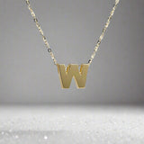 14K Y Gold initial 'W' pendant - Walter Bauman Jewelers