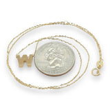 14K Y Gold initial 'W' pendant - Walter Bauman Jewelers