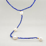 14K Y Gold Lapis Lazuli FWP Y Drop Necklace - Walter Bauman Jewelers