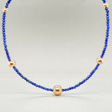 14K Y Gold Lapis Lazuli Gold Bead 18" Necklace - Walter Bauman Jewelers