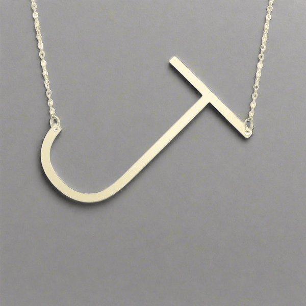 14K Y Gold Large Initial 'J' Necklace - Walter Bauman Jewelers