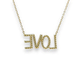 14K Y Gold 'LOVE' 0.22ctw H/SI2 Diamond Pendant - Walter Bauman Jewelers