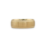 14K Y Gold Milgrain Edge Brushed Finish Wedding Band - Walter Bauman Jewelers