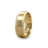 14K Y Gold Milgrain Edge Brushed Finish Wedding Band - Walter Bauman Jewelers